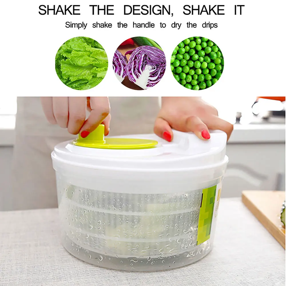 Salad Spinner Lettuce Greens Washer Dryer Drainer Crisper Strainer Washing Drying Leafy Vegetables Kitchen Tools salad spinner