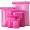 100Pcs PE Pink Thickened 0.13mm Clear Zip Lock Bags Dustproof Sealed Bag Pull Bone Plastic Storage Bag Reclosable Poly Zip Bags 3