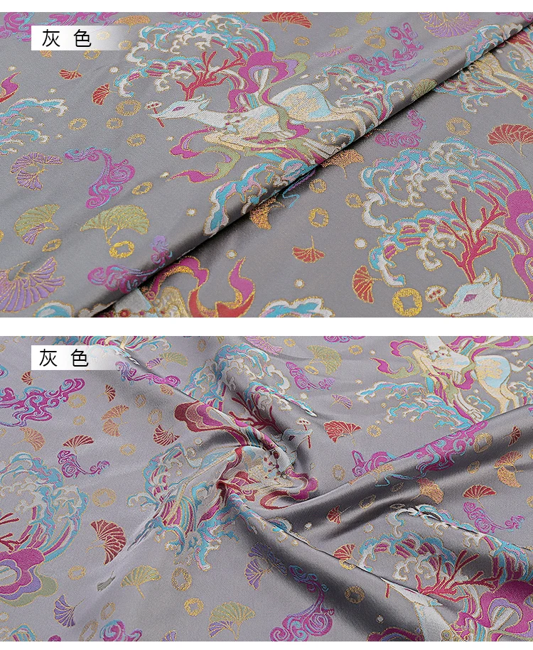 Elchmuster Jacquard Stickerei Heimtextilien Brokatstoffe zum Nähen Cheongsam Kimono Tasche DIY Zubehör Stoff – Detail 7