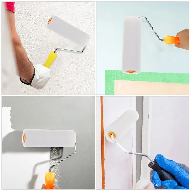 Paint Roller Brush 10pcs 10.5cm Sponge Paint Mini Replacement Roller Covers Naps