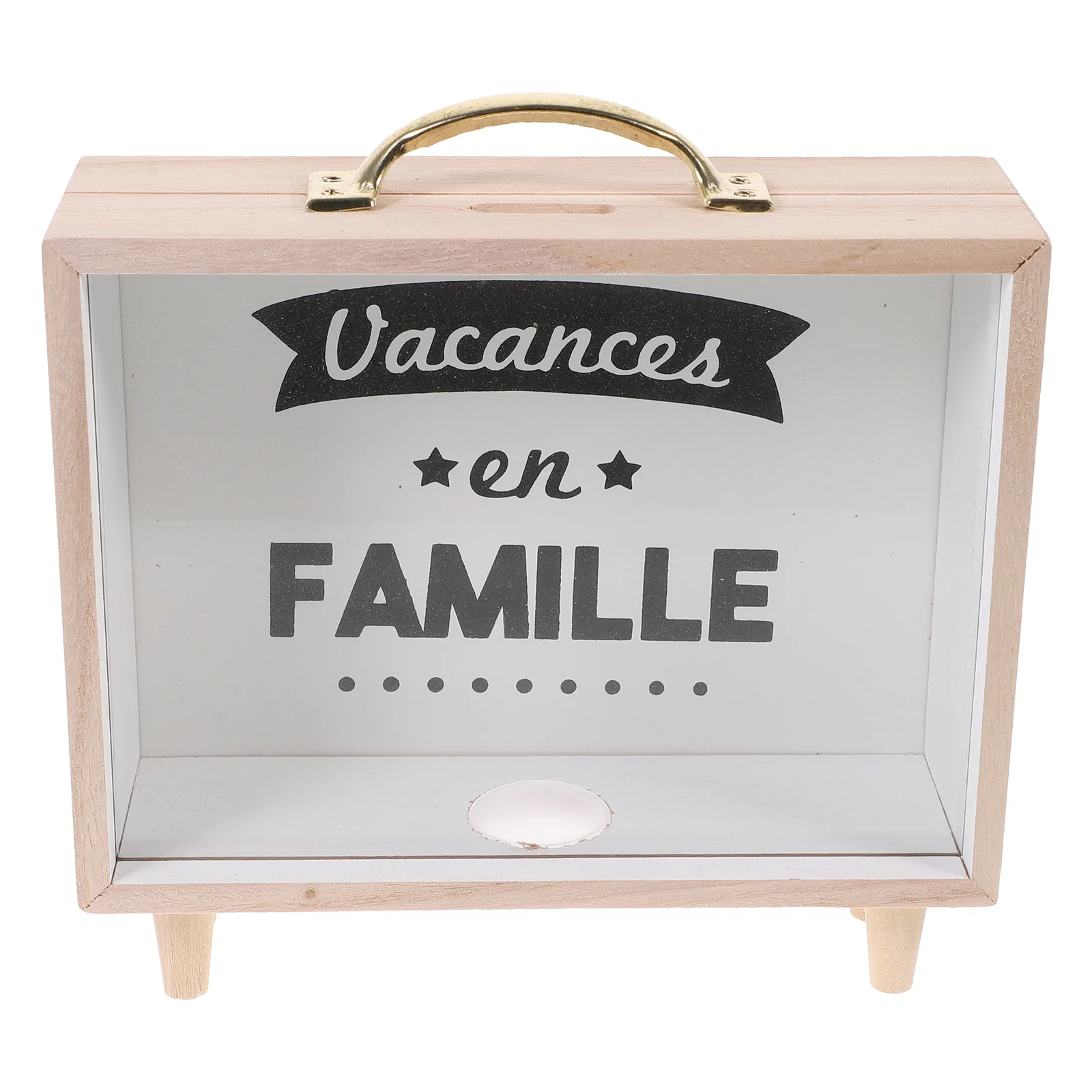 

Wooden Coin Bank Coin Container Decorative Coin Holder Table Ornament Home Decor
