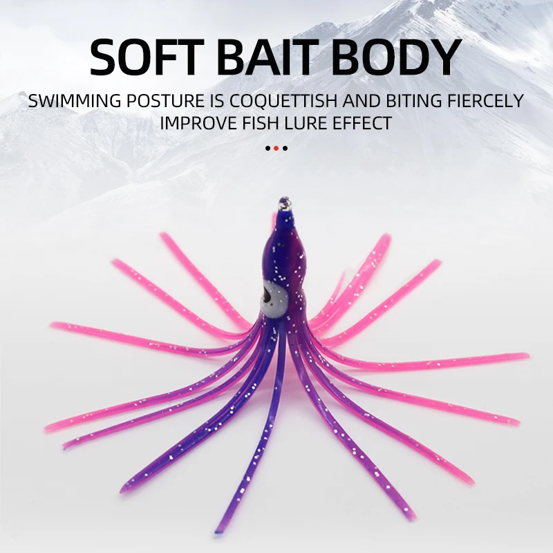 50pcs Mixed Color Glowing Squid Skirt Lures 5–12cm 3