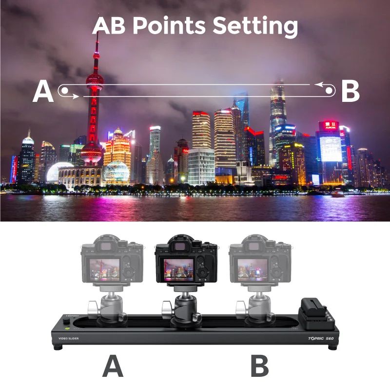 Accsoon TOPRIG S40 S60 Electric Rail Stabilizer DSLR Camera Follow Focus Chasing Delay Video Electric Control Camera Slider