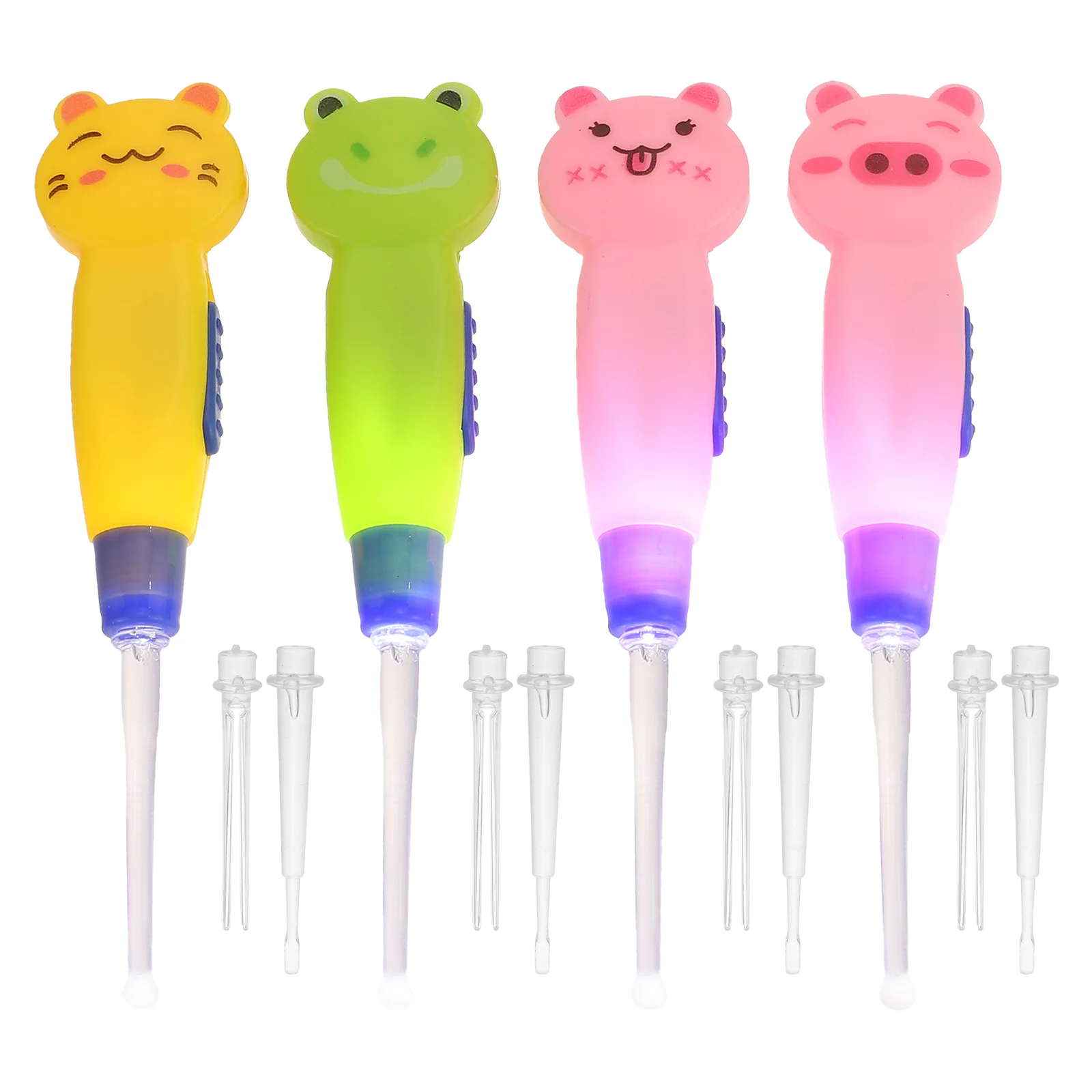 

4pcs Luminous Baby Earpick Cartoon Ear Wax Remover Ear Spoon Kids Ear Cleaner