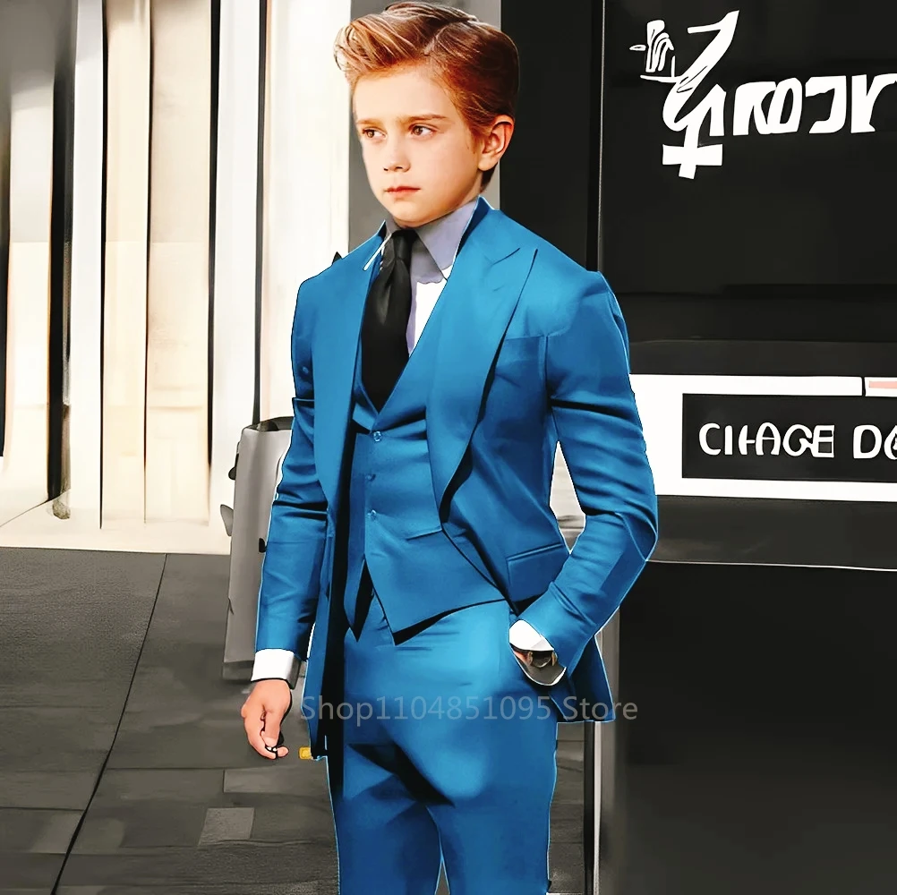 Kids Wedding Suits for Boys Easter Church Blazer Vest Pants Children Graduation Party Prom Tuxedo Teenager Flower Dress Costume