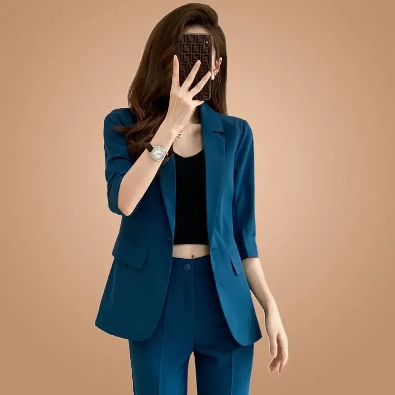 2023 Spring Summer New Elegant Suit Jacket Matching Set Women's Korean Chic  Blazers Coat Pants 2 Piece Female Professional Suit - Pant Suits -  AliExpress