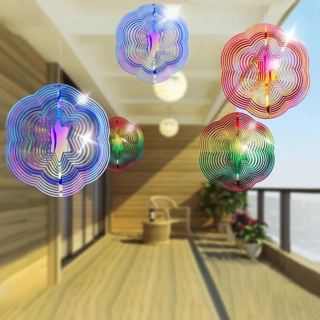 3D-S Forgó Szélcsengő Lézer Madár-Visszatelepítő Madárellenes Lógós Fonók Madár Ijesztő Kerti Dekoráció Erkély Gyümölcsös Díszek - Image 3