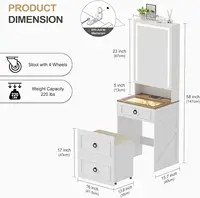 3-in-1 Compact Vanity Desk with Illuminated Mirror and Charging Station, Makeup Vanity Set 5
