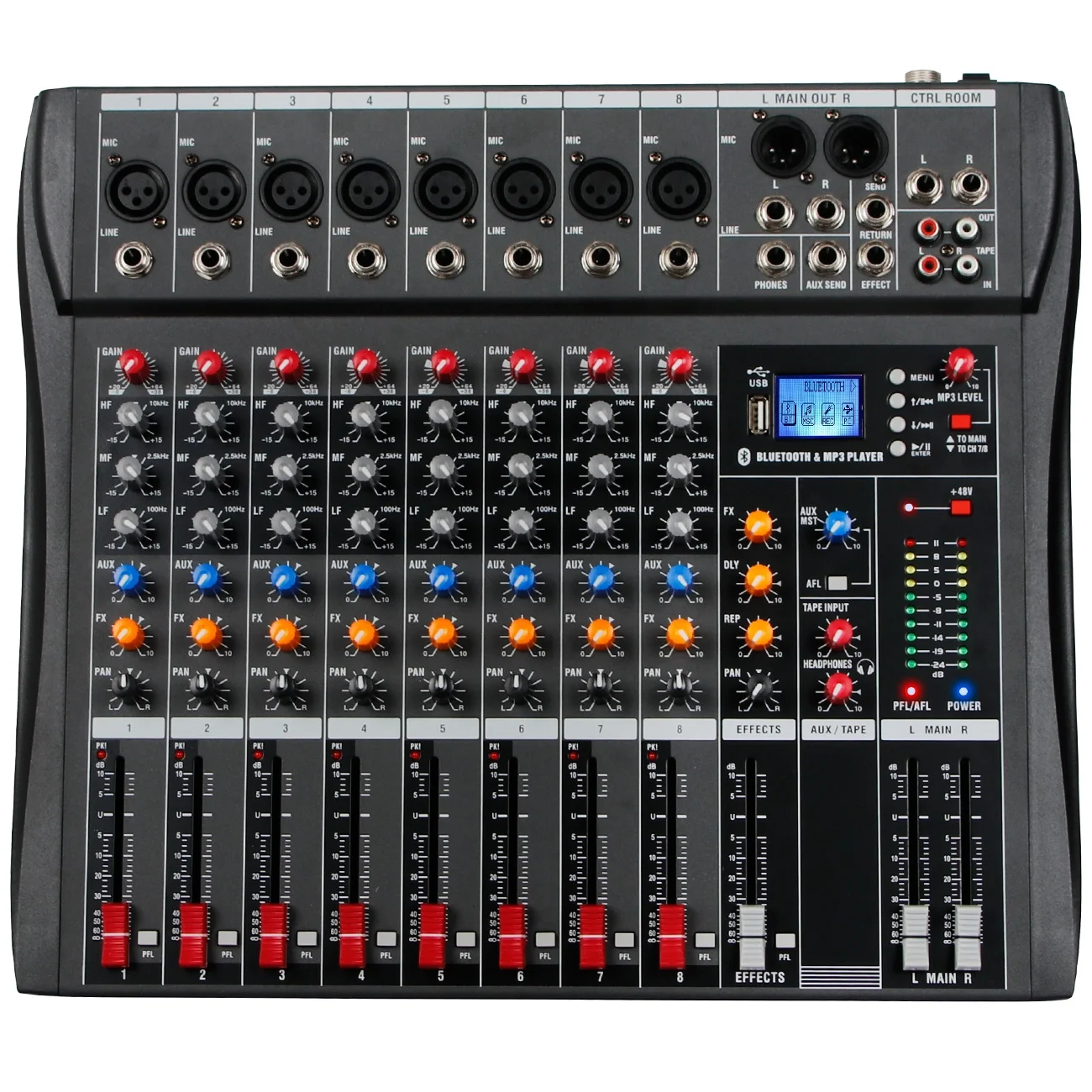 Dj 컨트롤러 믹서 오디오 사운드 믹싱 테이블 카드, 전문 PC 디지털 콘솔 인터페이스 콘솔 프로 장비, 8 채널