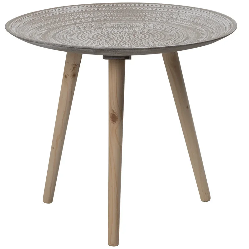 

Living Room Furniture Bed Sofa Side Tea Fruit Service Plate Tray Small Desk Creative Round Nordic Wood Coffee Table