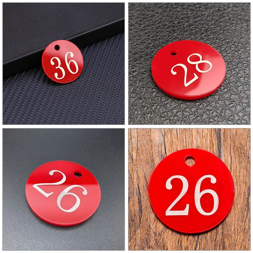 100 Pcs Number Plate Numbered 1-100 Tags Multipurpose Round Plastic Sauna Storage Locker