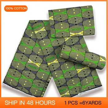 Veritable Soft Real Africna Wax Print Fabric Guaranteed Nigerial Pagne Wax Material DIY Dress Party Dress 6yards 100% Cotton 1