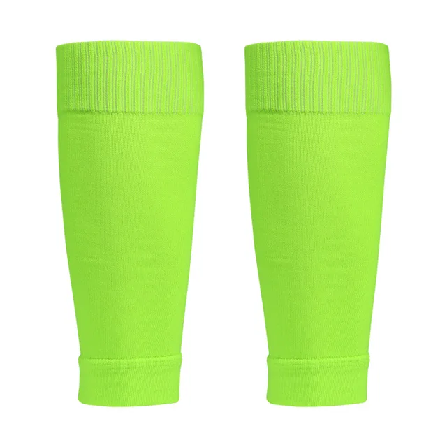 Men's Leg Warmers Basketball Football Sports Socks Adult Shin Guard Calf Socks Children's Leg Brace Socks Calcetines Hombre New fluorescent green