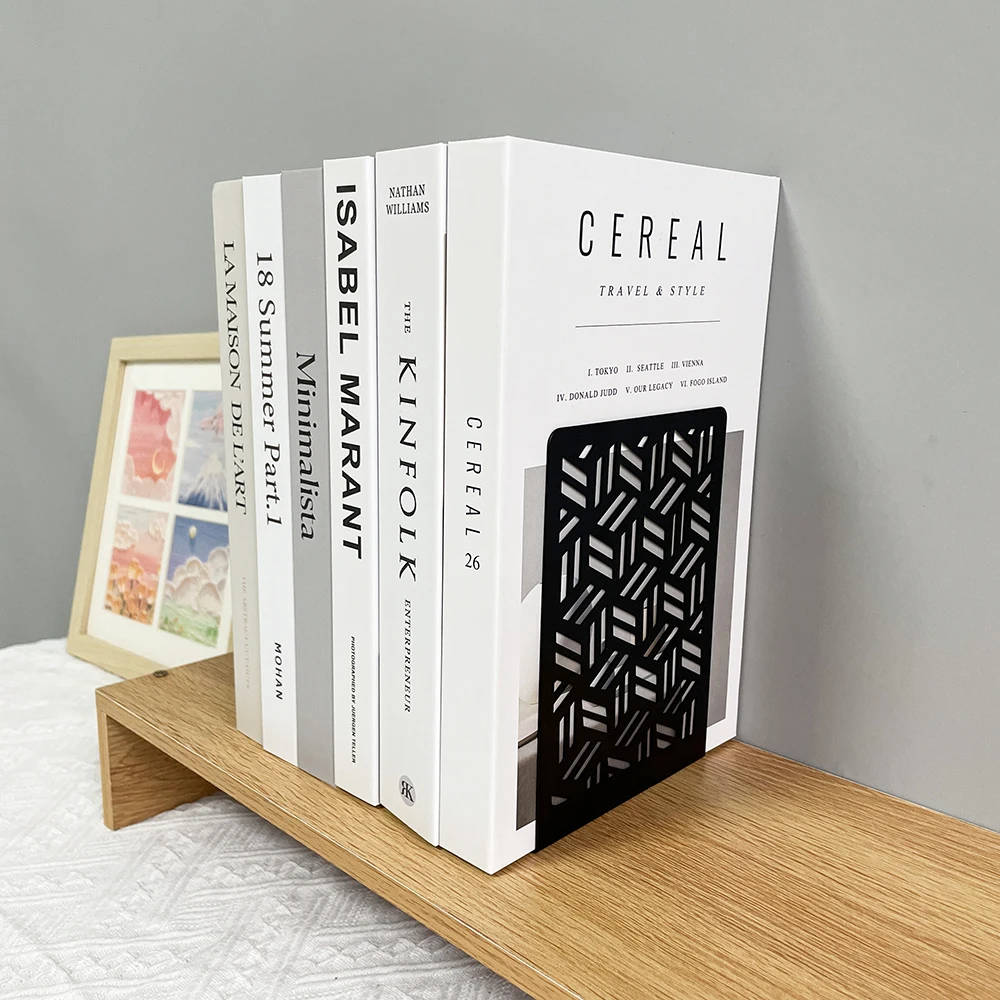 Book Organizer Book Holder Book Stand Book Terminal 2pcs Crafted Door Book Ends Heavy Duty Non-Slip Metal Office Home Desktop