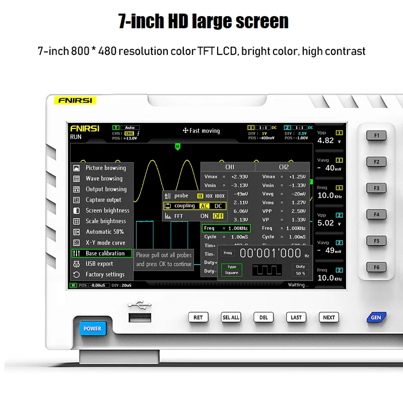 1014D Digital Oscilloscope, 2-in-1 Dual Channel Input Signal Generator Desktop O