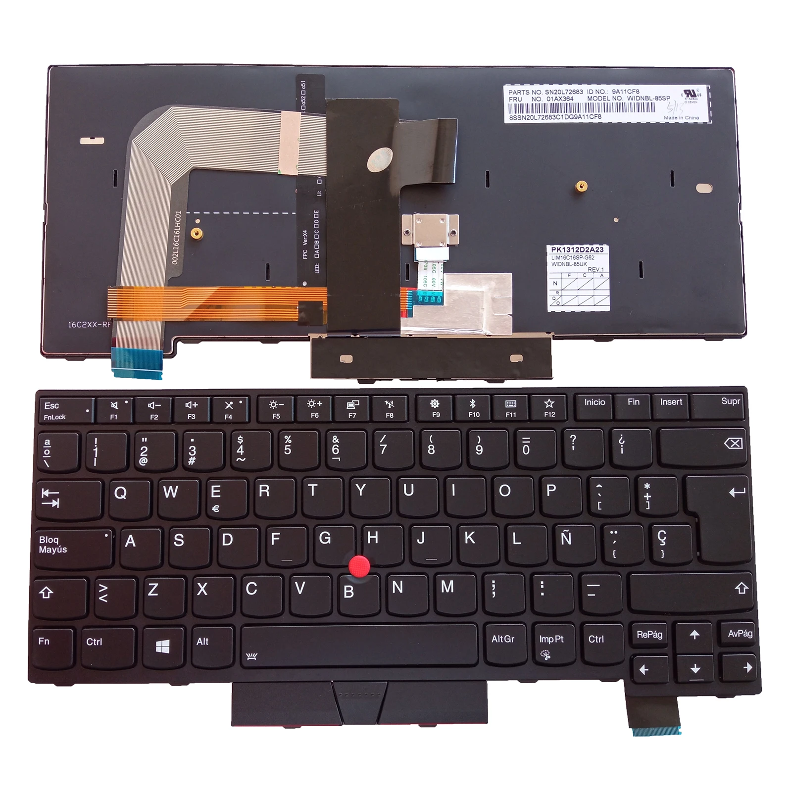 Nuovo Sp Per Lenovo Thinkpad T470 T480 A475 A485 Tastiera Retroilluminata Spagnola