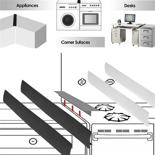 Stove Counter Gap Cover T-shaped Silicone Rubber Strip for Kitchen Oil-gas Slit Filler Heat Resistant Mat Oil Dust Water Seal - Image 4