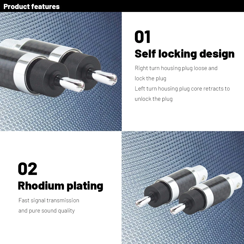 

4 pieces Rhodium Plated Banana Plug Carbon Fiber Speaker 9mm Cable Connector HI-END loudspeaker Audio Banana plug