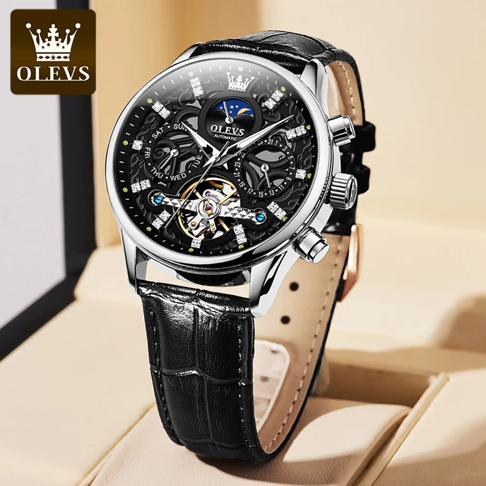 Olevs Swiss Mechanical Watch OLEVS 6658 Mens Watch Original Luxury