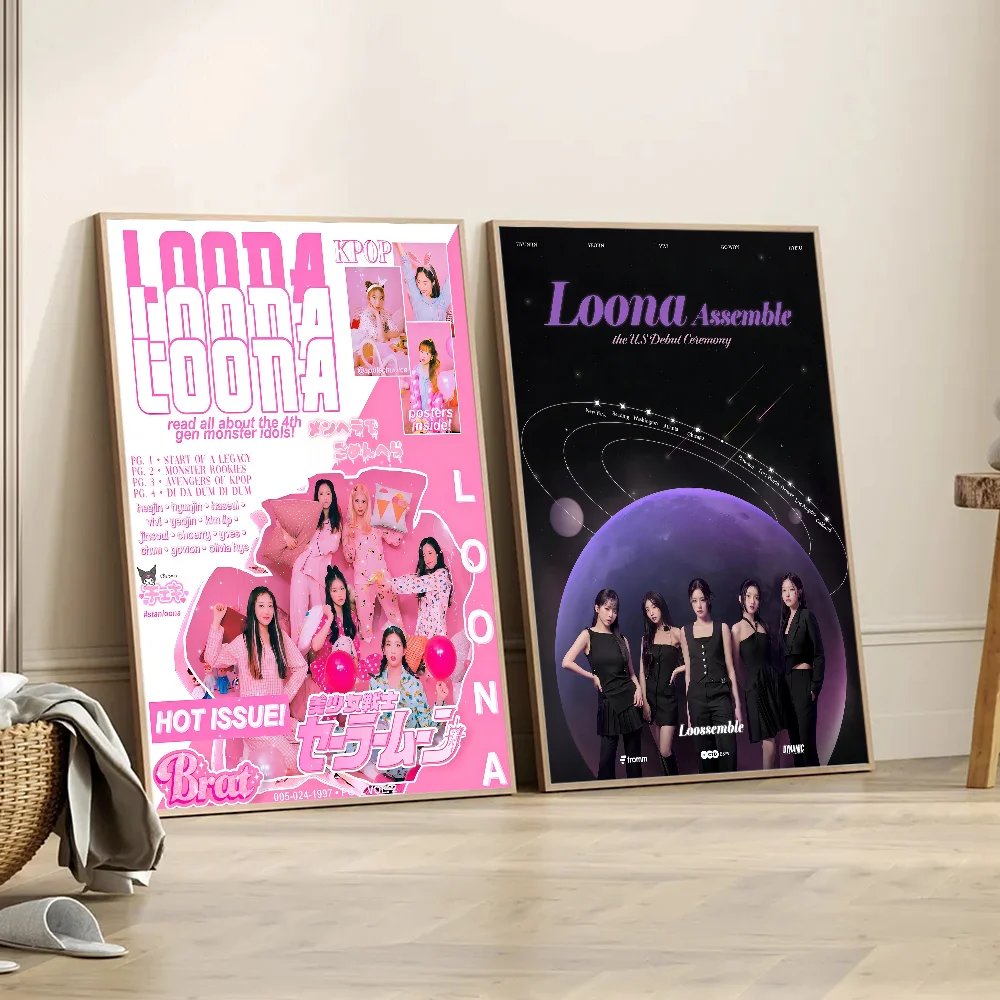 Latest Kpop L-Loona Self-adhesive Art Poster Whitepaper Prints