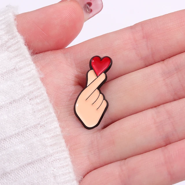 Hand Heart Enamel Pins Brooches Lapel Badges  3