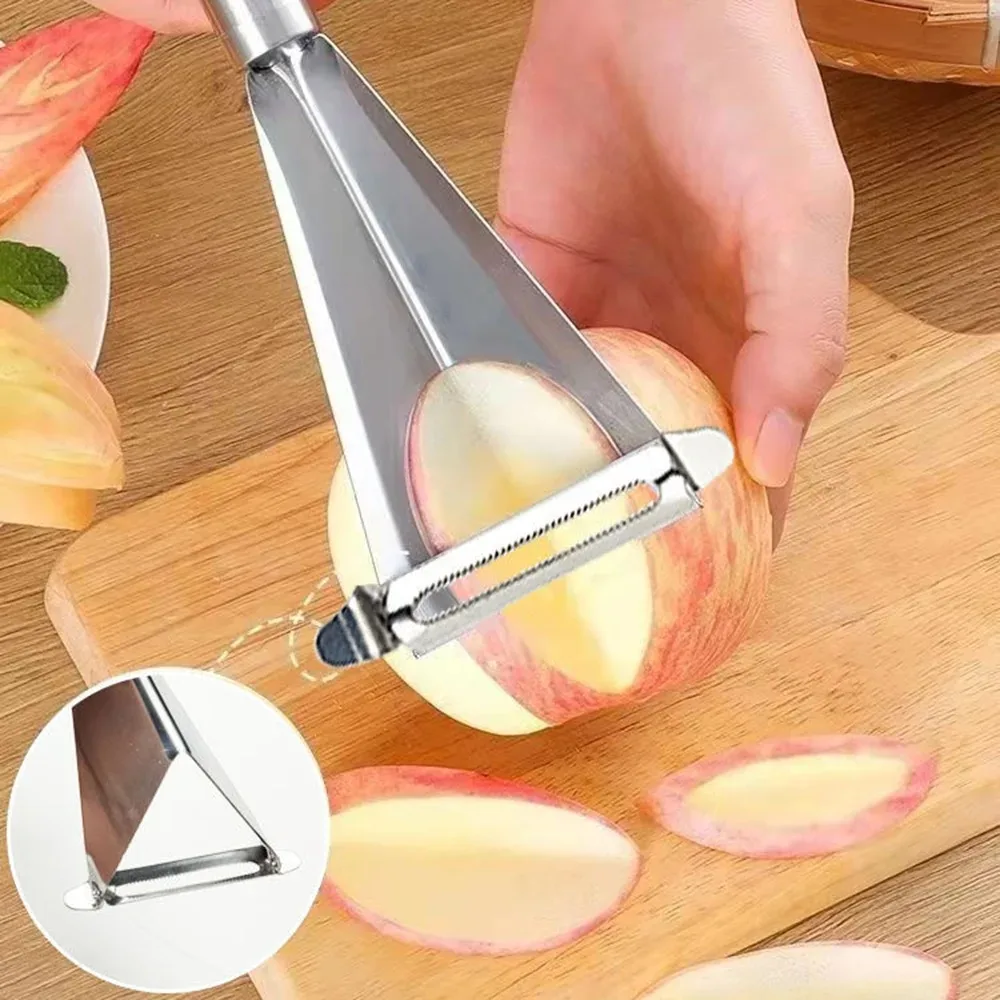 Stainless Steel Triangle Fruit Carving Knife Fruit Platter Artifact Scoop Vegetable Knife Non-slip Carving Blade Kitchen Tool kitchen gadgets
