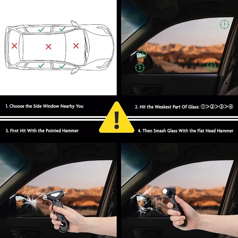 Car Safety Hammer Seatbelt Cutter Escape Tool