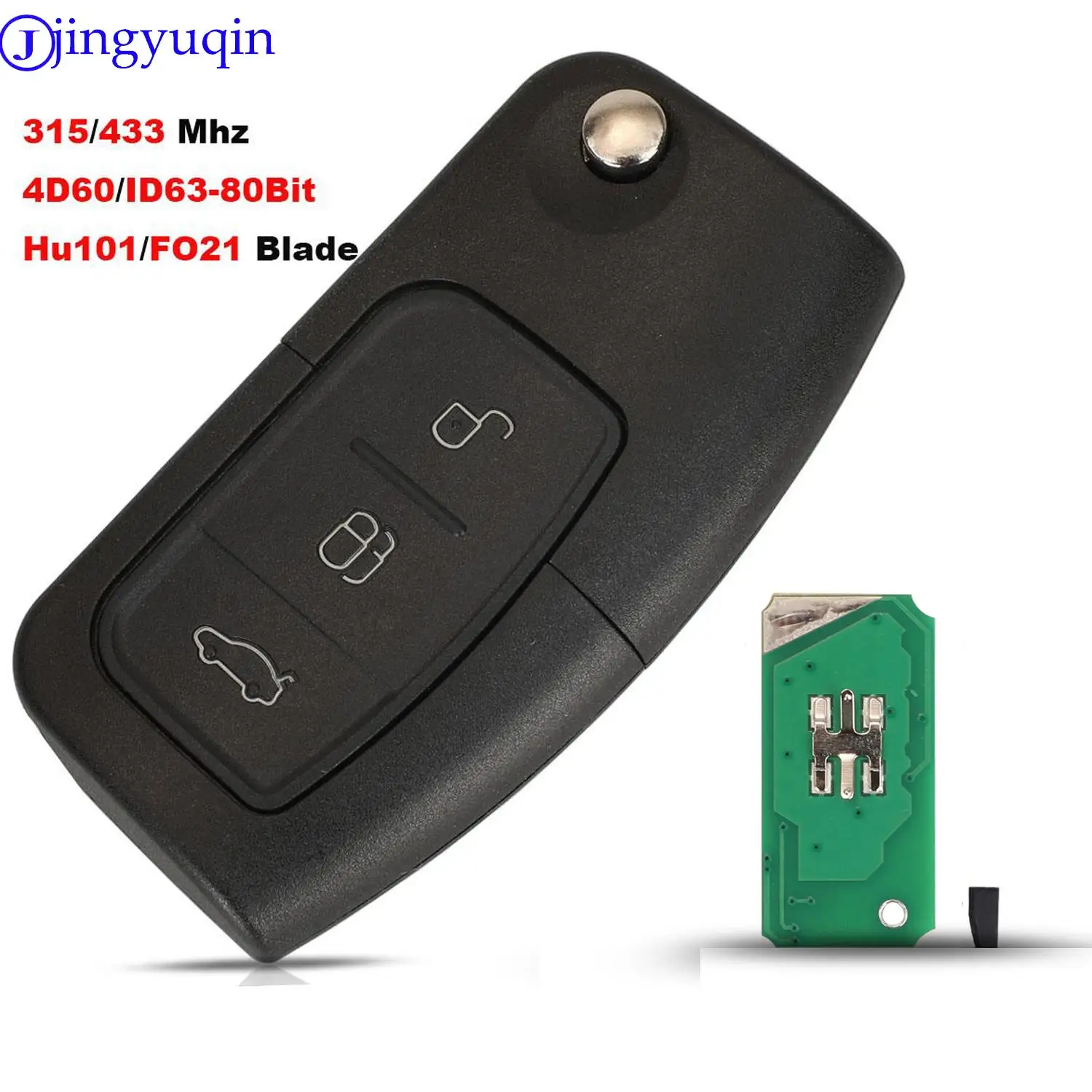 433MHz 4D63 40bit 80bit 3 Buttons Flip Folding Remote Control Key For Ford Focus Fiesta 2013 Fob Case HU101 Blade