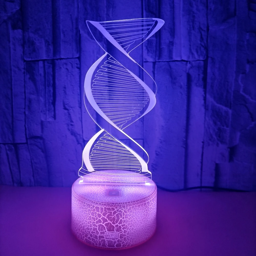 Nighdn DNA Model 3D Illusion Lamp Led Night Light with 7 Colors