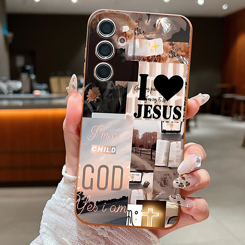 Jesus Collage Pattern Soft Phone Case