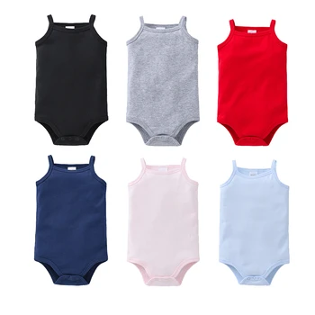 1/3/4/5/6 Pcs Baby Girls Clothes 100%Cotton Solid White Sleeveless Blank Baby Bodysuits body Newborn Jumpsuit Plain 0-24 Months 1