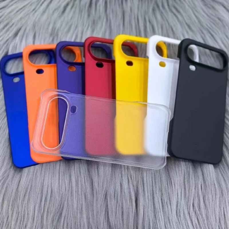 Slim Shockproof Matte Clear Phone Back Cover - Solid Color Bumper Shell