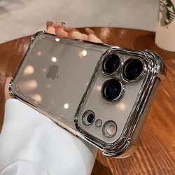 Luxury Transparent Plating Soft Silicone Case with Lens Film and Airbag Shockproof Cover - iPhone 12 Pro Max (TGray)