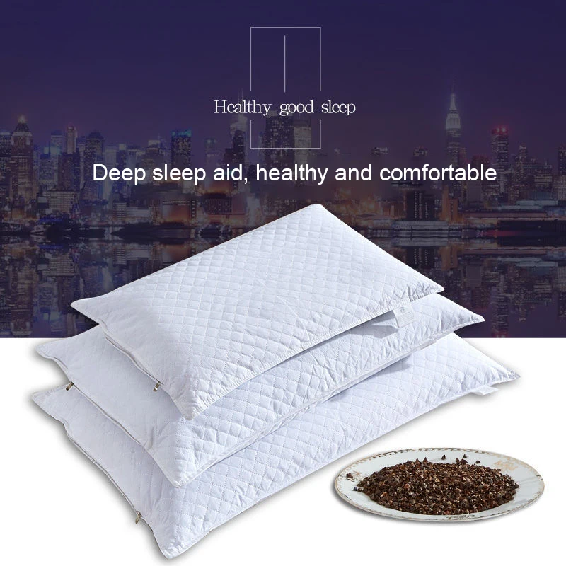 Holaroom Bedding Pillow Neck Protection Pillows Plaid Shaped Buckwheat Husk Filling Cushion for Home Sofa Office Nap Sleeping 2