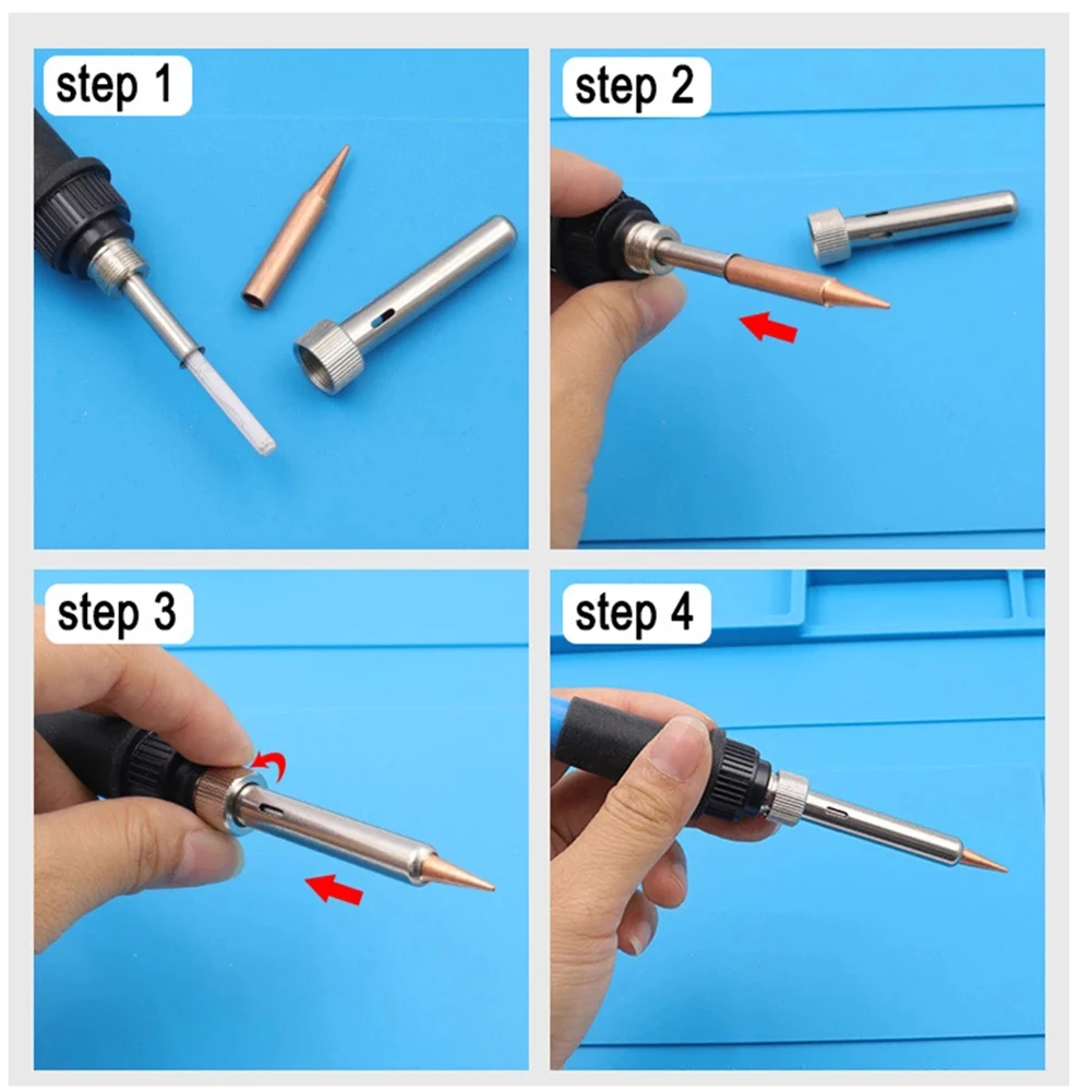 

6Pcs Soldering Iron Tips I+B+K Soldering Tip Soldering Iron Pure Copper Lead-free 936 Soldering Stations Welding Tools
