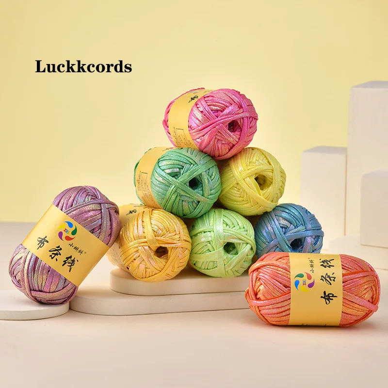 

Luckkcords 100g Fantasy Colored Fabric Thread Carpet Bag oDll Hat Gauze Wire Rod Handwoven DIY