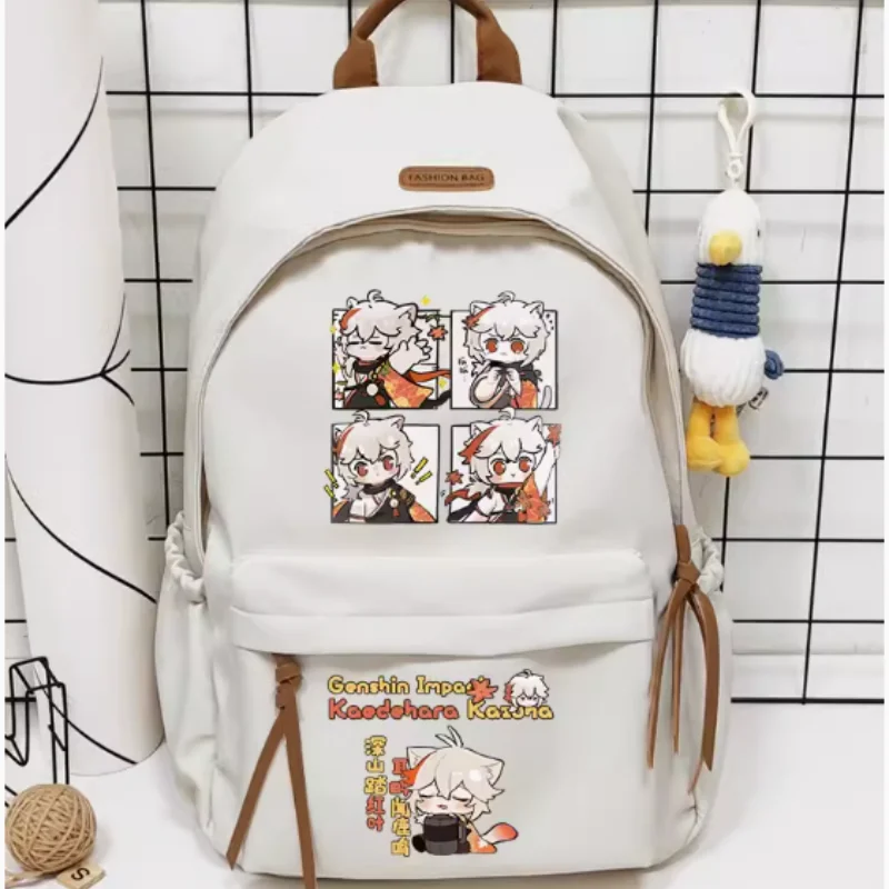 Anime Genshin Impact Kaedehara Kazuha Cartoon Bag Women Man Fashion Leisure Teenagers Student Backpack Handbag B082