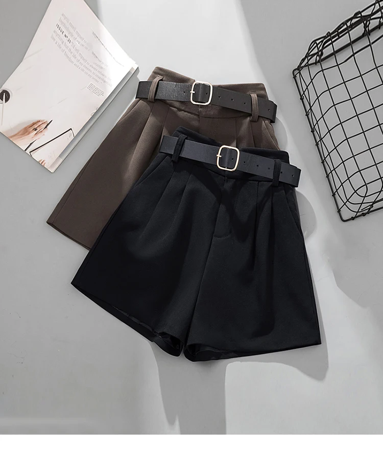 EHQAXIN 2022 New Ladies Fashion Shorts Summer All-Match Loose Belt Five Pants Wide Leg Pants For Casual Office Ladies L-4XL paperbag shorts
