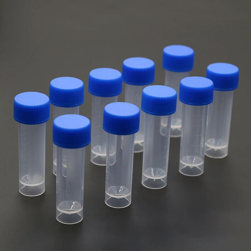 Plastic Sample Scientific Experiment Bottle Test Tube Mini Bottle Small Storage Container 10pcs 5ml 14x50mm