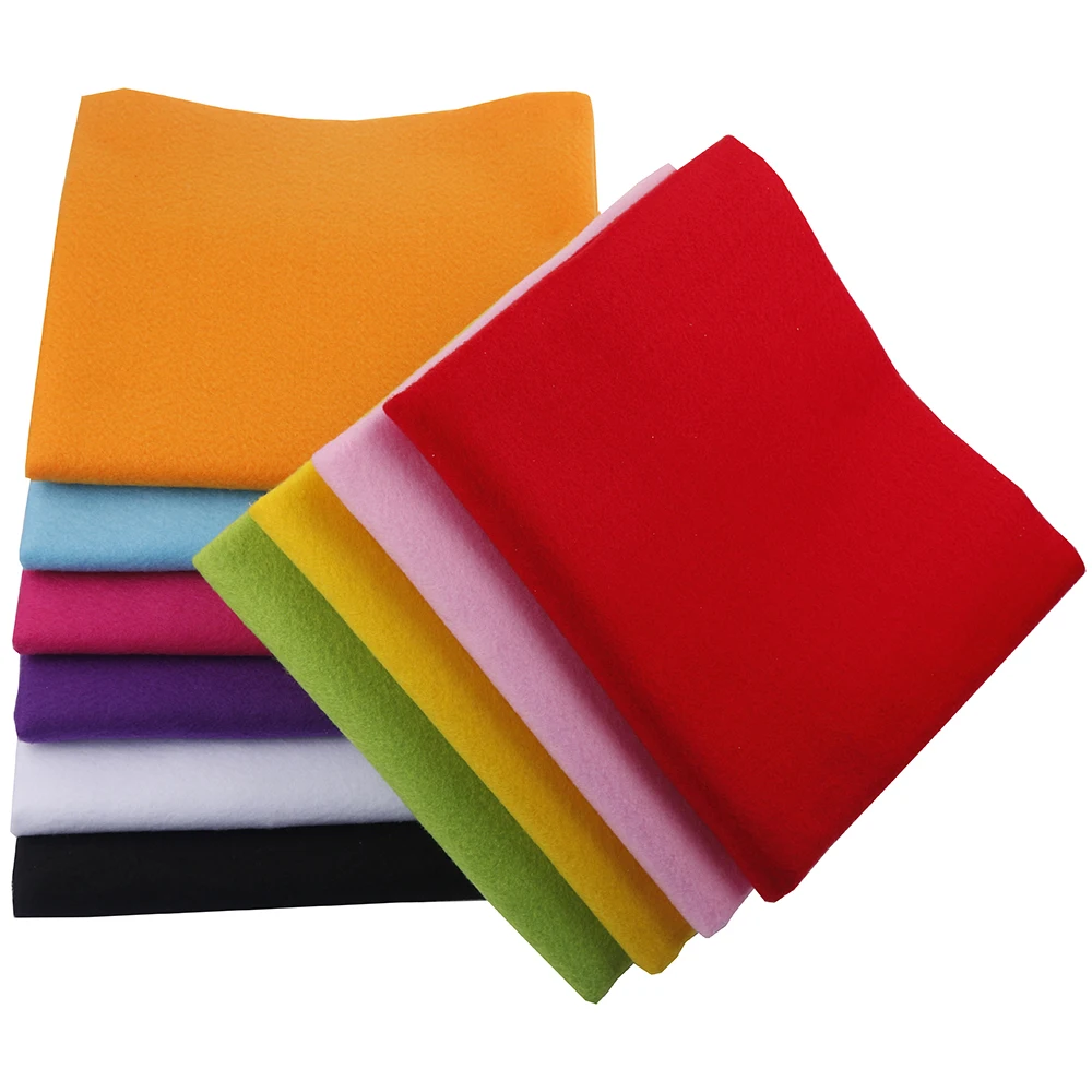 2mm Thick Solid Color Polyester Non-Woven Soft Felt Fabric for Children Handmade DIY Sewing&Quilting Dolls Toy Crafts Material