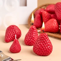 3D Strawberry Aromatherapy Candle Silicone Mold DIY Handmade Romantic Scented for Valentine's Day Party Home Decor Birthday Gift 3