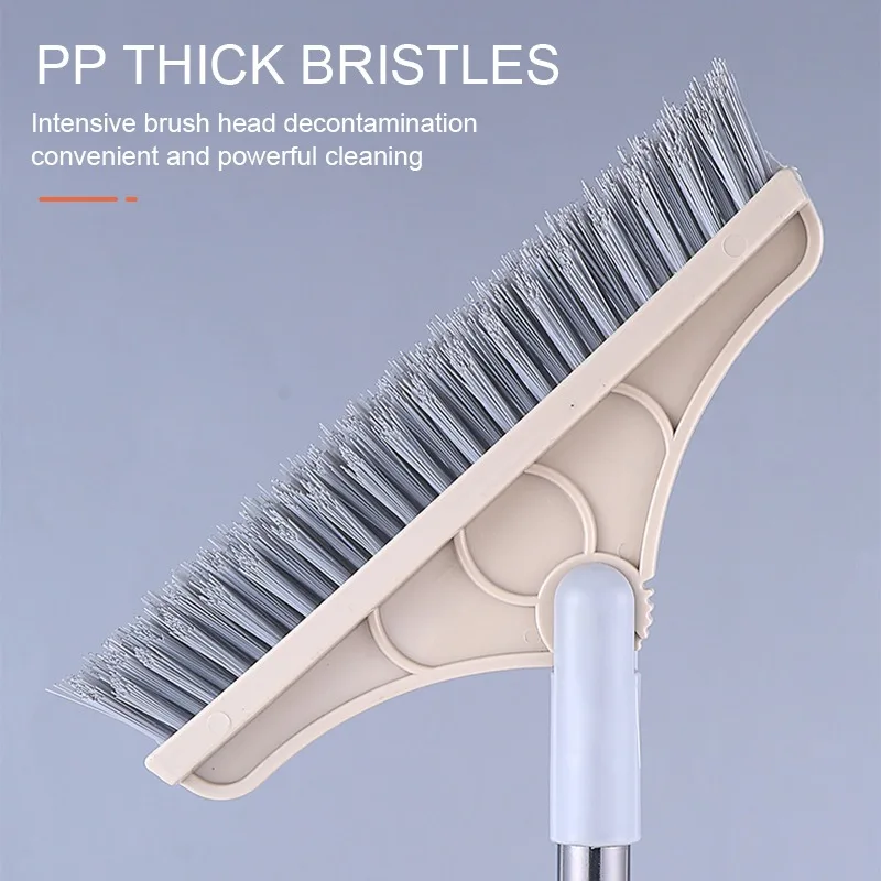 Floor Scrub Brush 2 In 1 Cleaning Brush Long Handle Removable Wiper Magic Broom Brush Squeegee Tile Kitchen Cleaning Tools