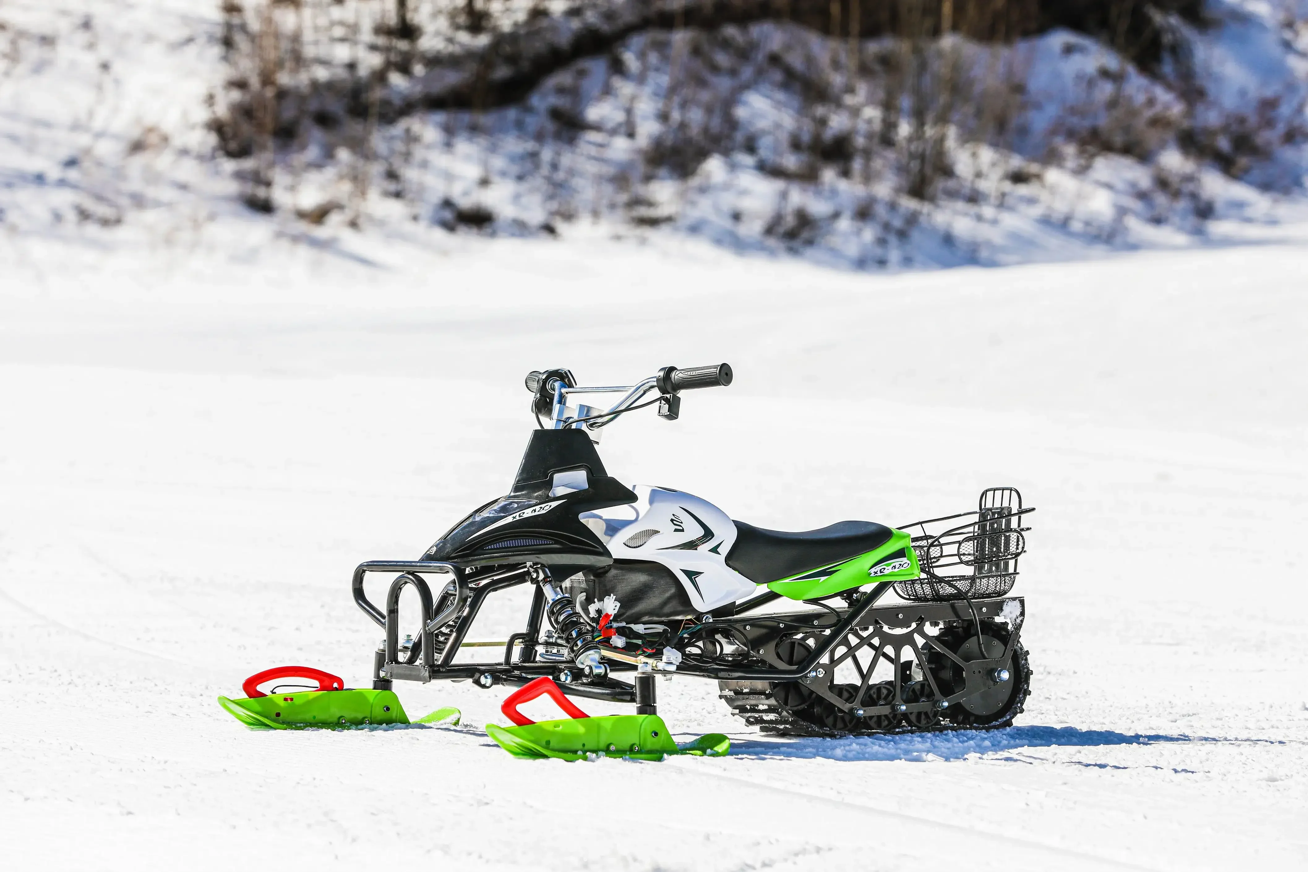 Sopop 800W/48V Electric Winter Sledge Snow Racer Snow Snowmobile Steering Wheel Ride On Grass Sand Scooter