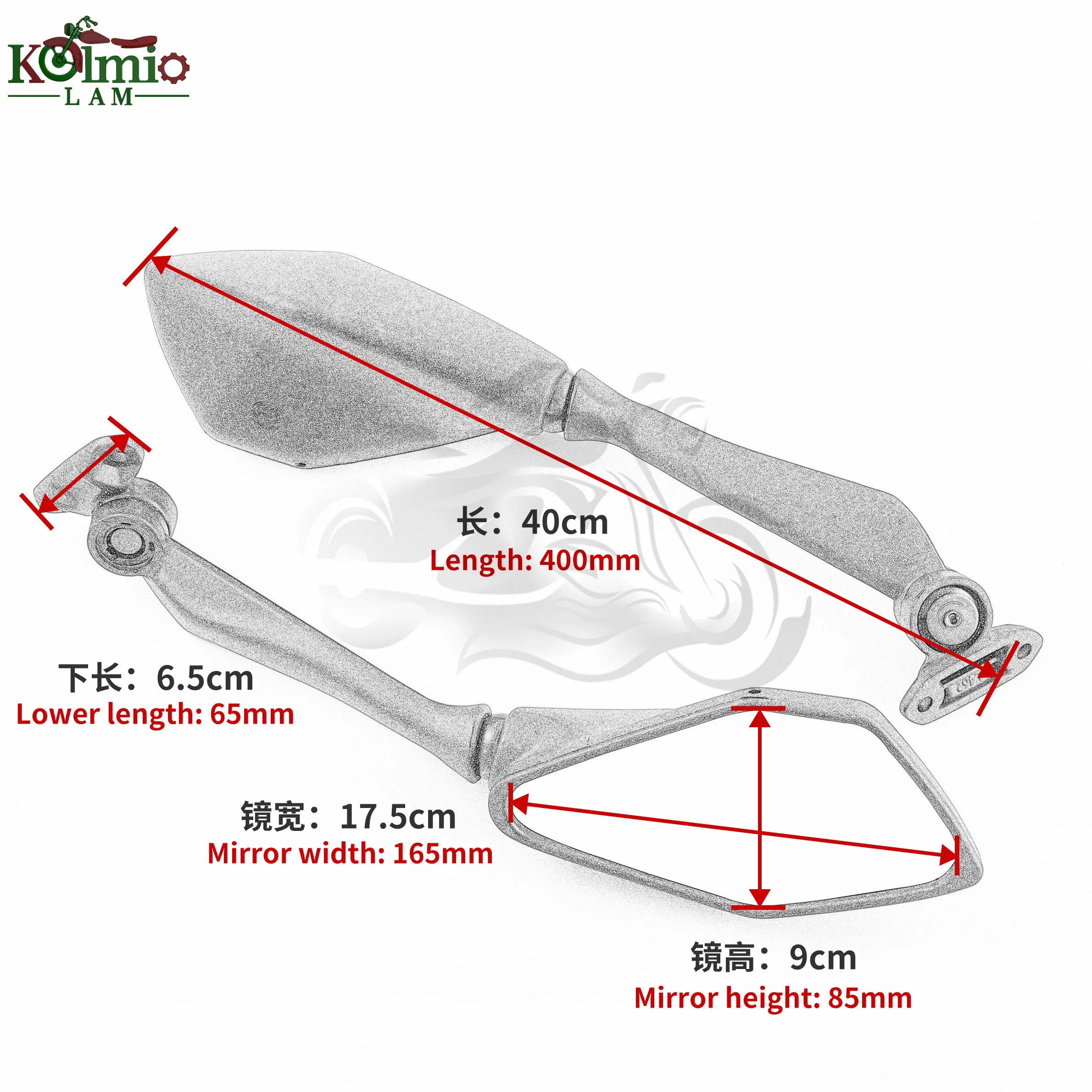 三面鏡 Rear View Mirrors For Kawasaki Ninja 300R EX300 2013-2017 ZX6R 636