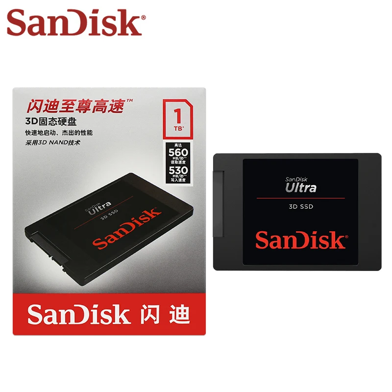 

SSD-накопитель SanDisk, Внутренний твердотельный накопитель SATA III, 2,5 дюйма, 500 Гб, 1 ТБ