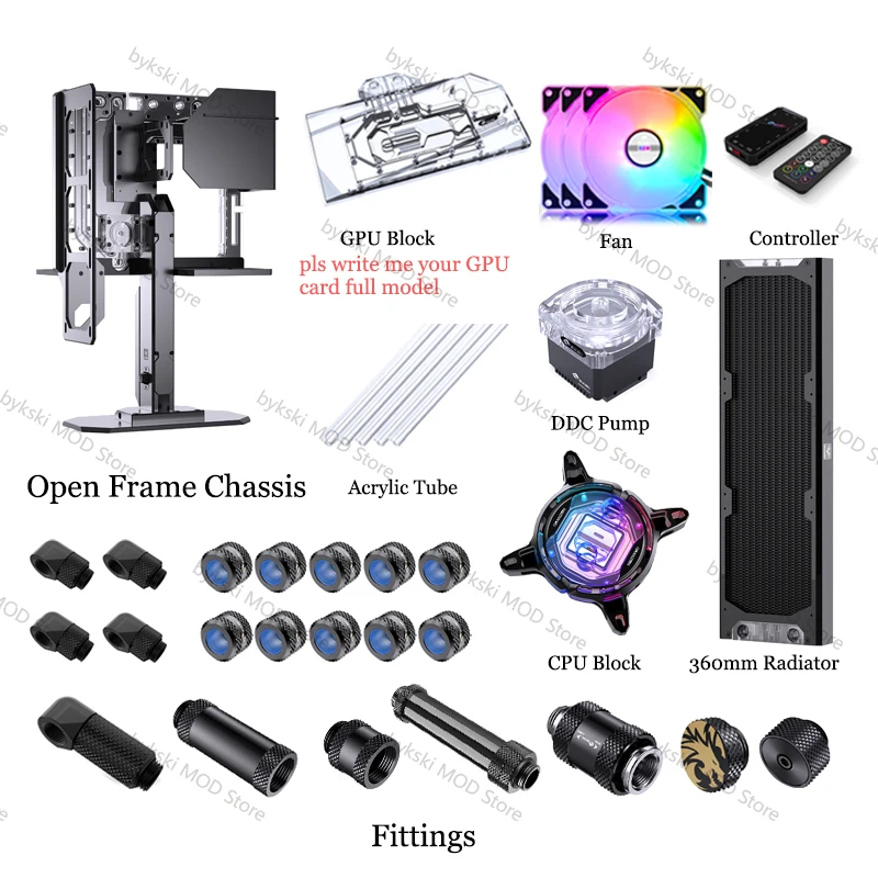 Bykski Water Cooling Kit for Granzon G10 ATX Open Frame Panoramic