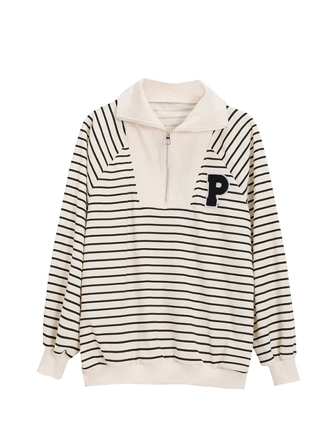 Preppy Style Hoodie Retro Design Half 