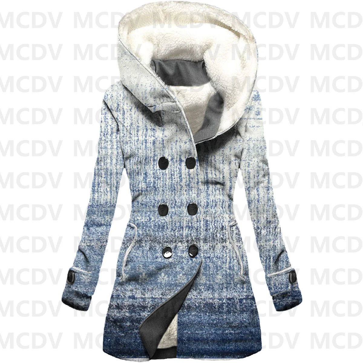 

Флисовая накидка с капюшоном и 3D принтом в стиле ретро, женское плотное теплое пальто, Женское зимнее теплое пальто, повседневная одежда 09