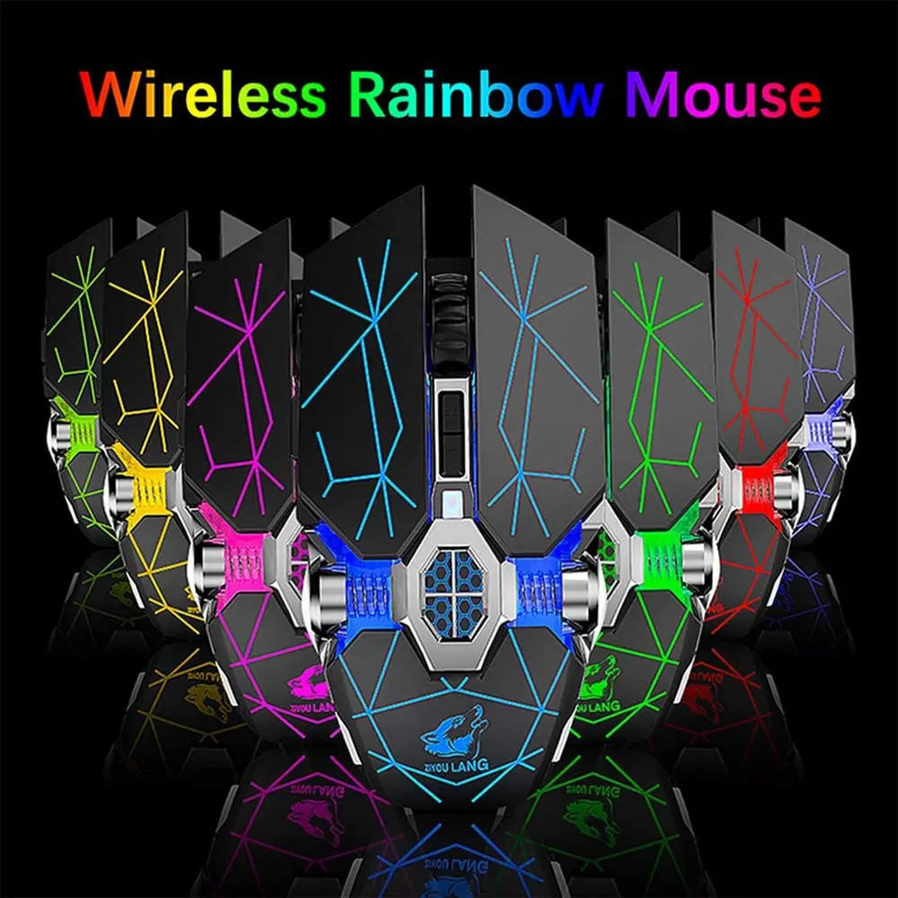 Wireless Gaming Mouse Rechargeable RGB Lights Adjustable DPI Quiet Click Auto Sleep Ergonomic for Gaming Or Working gaming mouse wireless mouse wireless gaming mouse ergonomic mouse