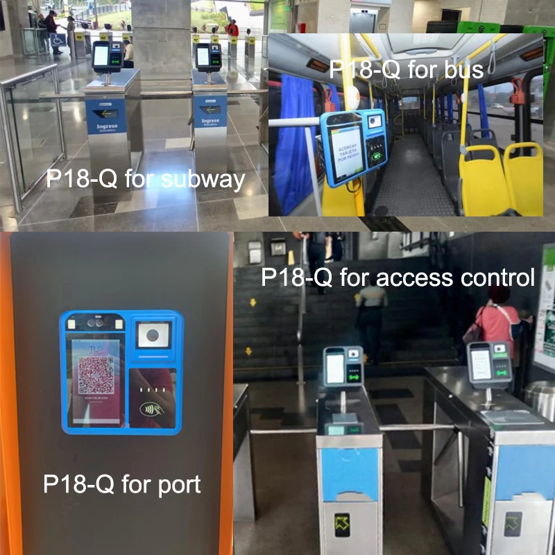 MDM P18-Q를 갖춘 지하철 교통 비접촉식 NFC 카드 QR 리더 벽걸이형 버스 유효성 검사기